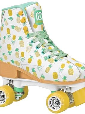 Roller Derby Candy Girl Lucy Adjustable Pineapple Print Roller Skates. size 12-2